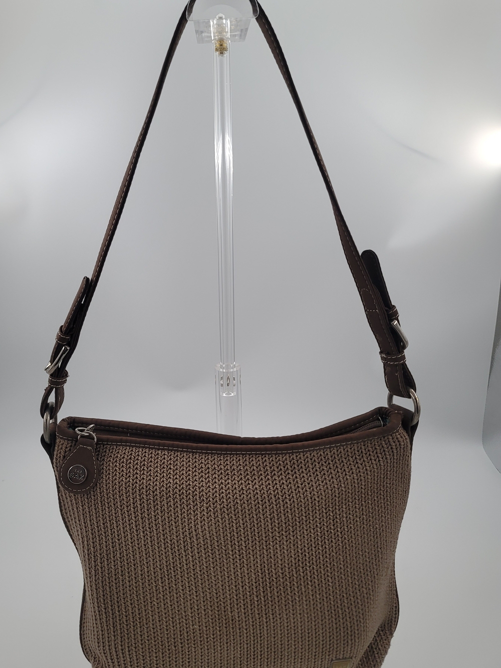 The SAK Woven crochet  Crossbody Bag in Brown